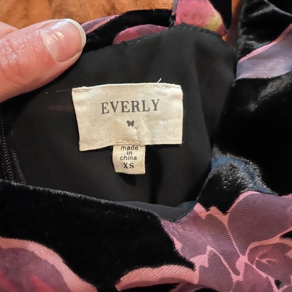 Everly velvet and chiffon dress - Picture 3 of 3